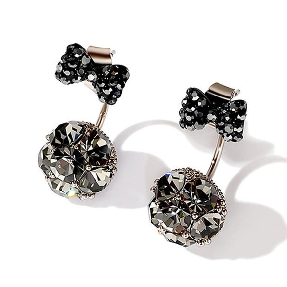 2ct Black Onyx Womens Earrings Round 925 Silver Gemstone Ladies Unique Gift 2 ct
